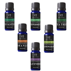 Aromatherapy Top 6 Essential Oils 100% Pure & Therapeutic grade - Basic Sampler Gift Set & Premium Kit - 6/10 Ml (Lavender, Tea Tree, Eucalyptus, Lemongrass, OrangeAc4