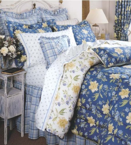 Laura Ashley Emilie Collection Touch of Yellow Floral Queen Comforter Set