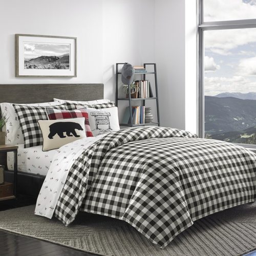 Eddie Bauer Mountain Plaid Comforter Set, Twin, Black - Best Rated Eddie Bauer Comforter Set