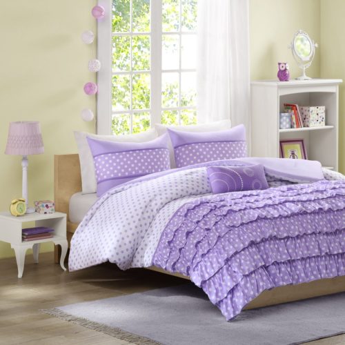Mizone Morgan 3 Piece Comforter Set, Twin-Twin X-Large, Purple shabby chic bedroom