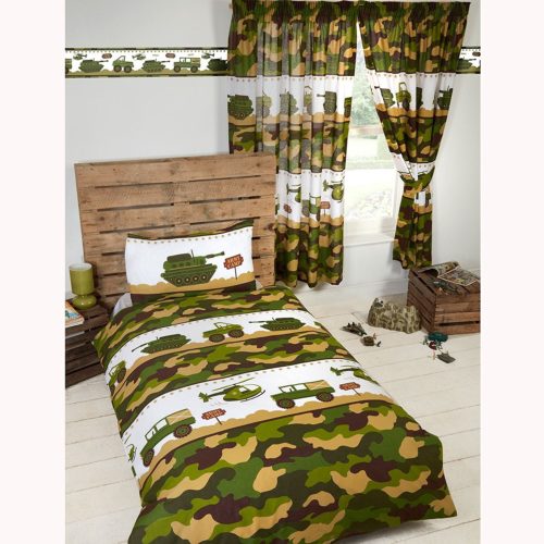 Army Camouflage Bedding - Army Camp 4 in 1 Junior - Toddler Bedding Bundle Set (Duvet, Pillow and Covers) Camouflage, Military, Army