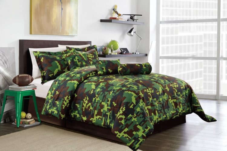 Home Style Camouflage Kids Quilt Set, Military Camo Bedding Sets