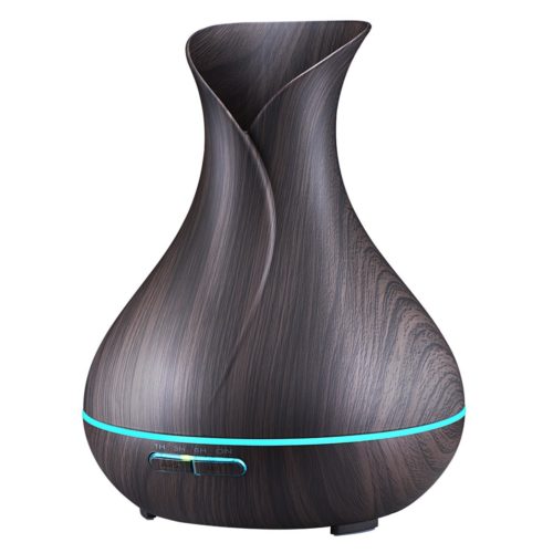 VicTsing 400ml Aromatherapy Essential Oil Diffuser, Ultrasonic Cool Mist Humidifier with Wood Grain Design for Office, Room, Spa (Dark Brown)