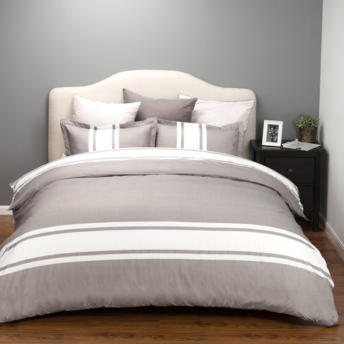 Bedsure Duvet Cover Set with Zipper Closure-Grey White Stripe Design,Full Queen(90x90)-2 Piece (1 Duvet Cover + 2 Pillow Sham)-Ultra Soft Hypoallergenic Microfiber